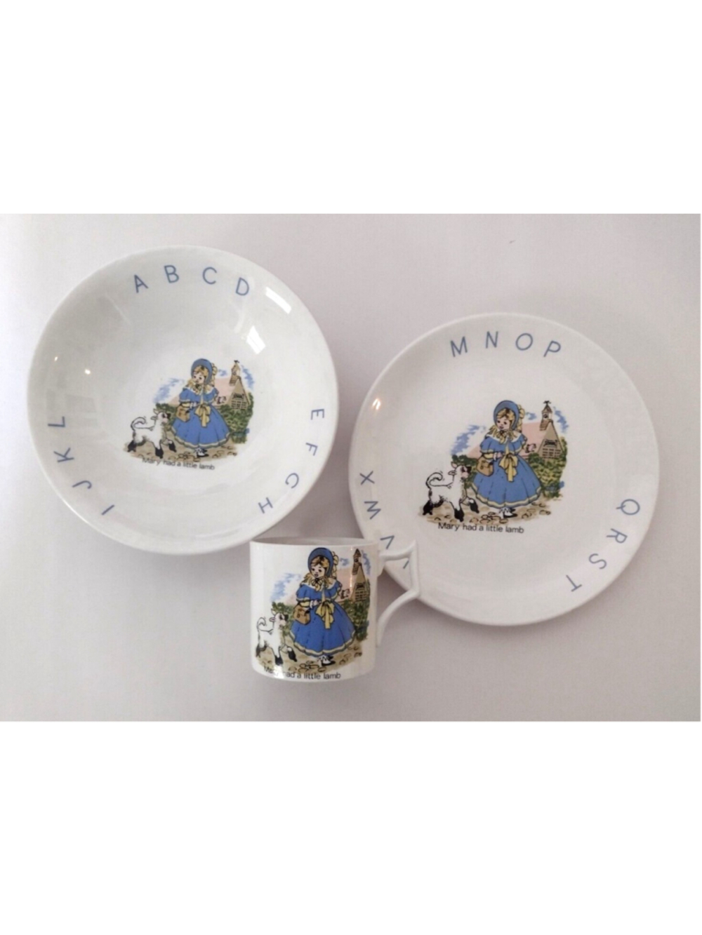 Nursery Rhyme MARY HAD A LITTLE LAMB James Kent Old Foley Children's Dish Set